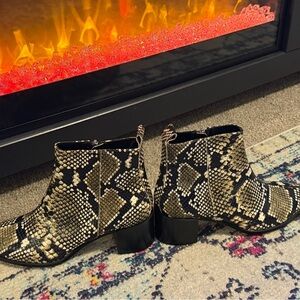 Everlane Snakeskin Pattern Ankle Boots